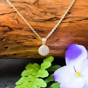 NWT Nadri Pave Pendant Gold-Plated Sterling Silver Necklace